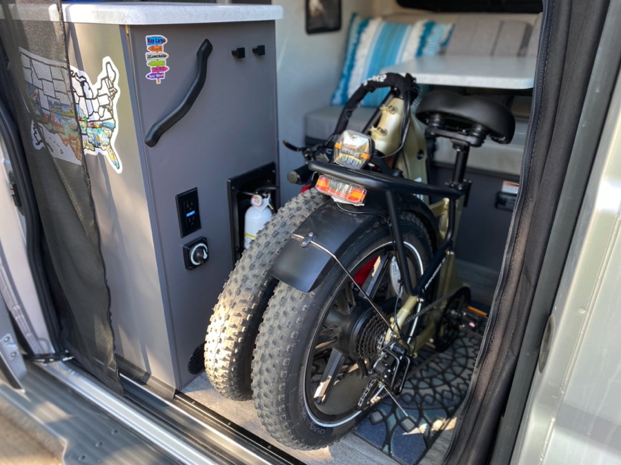 Heybike Ranger S folded inside RV